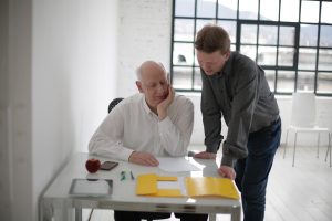 Old and young at work